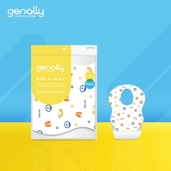 GENALLY BIB-A-WAY BIODEGRADABLE DISPOSABLE BIB ผ้ากันเปื้อนพกพาย่อยสลายได้ - Bebeshop
