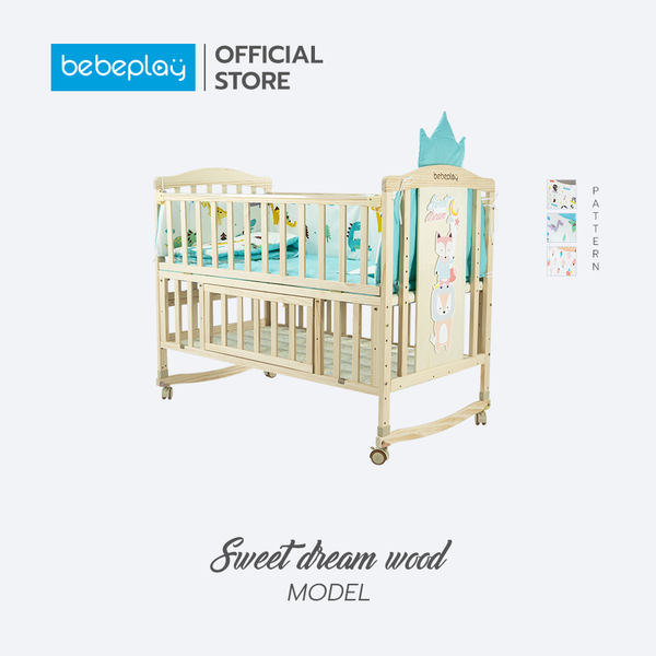 Bebeplay เตียงนอนเด็ก รุ่น 7in1 เนื้อไม้สนจานิวซีแลนด์ - Bebeshop