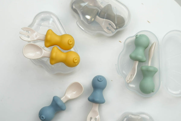 Edison Korea Edison Octopus ช้อนส้อมพลาสติก ด้ามซิลิโคน