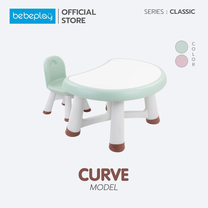 Bebeplay โต๊ะเขียนหนังสือ+เก้าอี้ รุ่น Classic - Curve - Bebeshop