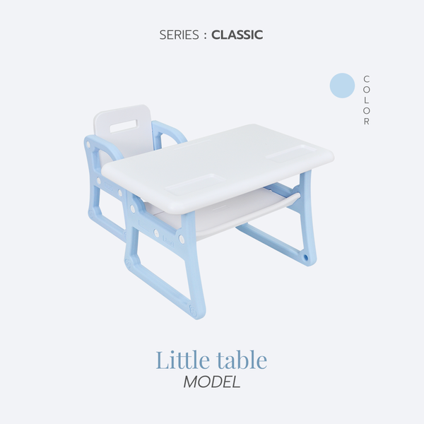 Bebeplay ชุดโต๊ะเขียนหนังสือ พร้อมเก้าอี้ (White Table) รุ่น Classic - Bebeshop